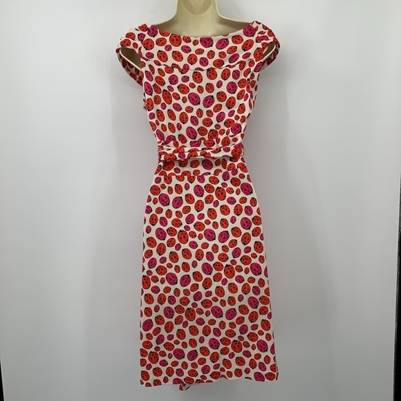 DVF Diane von Furstenberg Celosa wrap dress Lady bug silk jersey pink red 6 - Picture 5 of 6